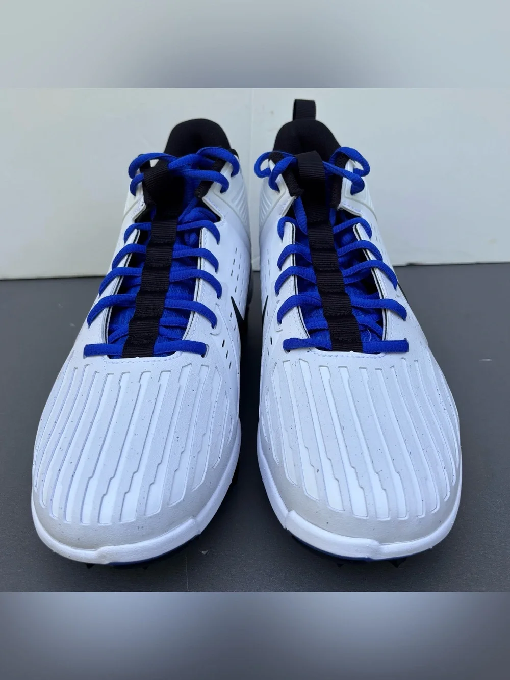 Nike Alpha Menace Strong Football Cleats White Blue Men’s sz 10 NEW NO BOX!